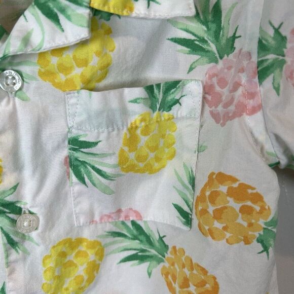 Janie And Jack the Pineapple Cabana Button Shirt Boys Size 3 - Picture 4 of 14
